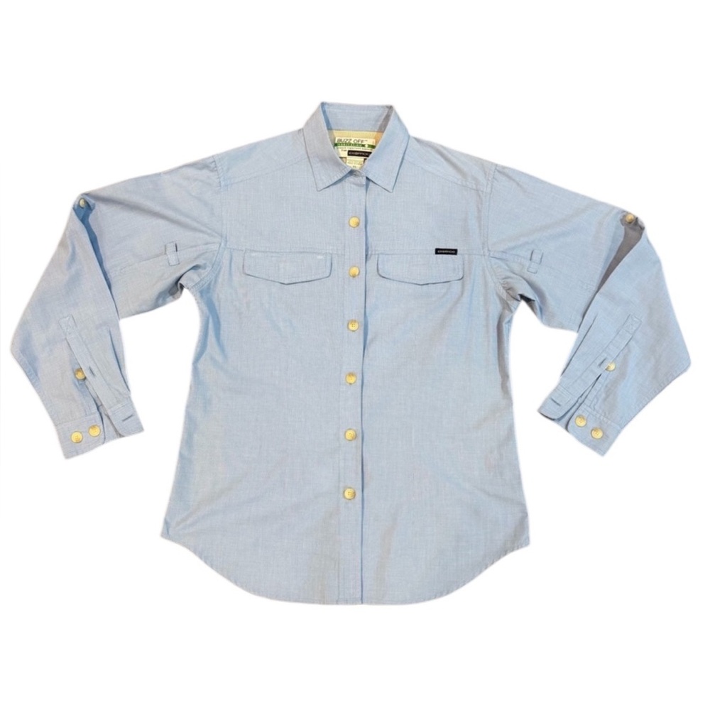 ExOfficio Buzz Off Insect Shield Button-Up Shirt – Women’s XS – Blue